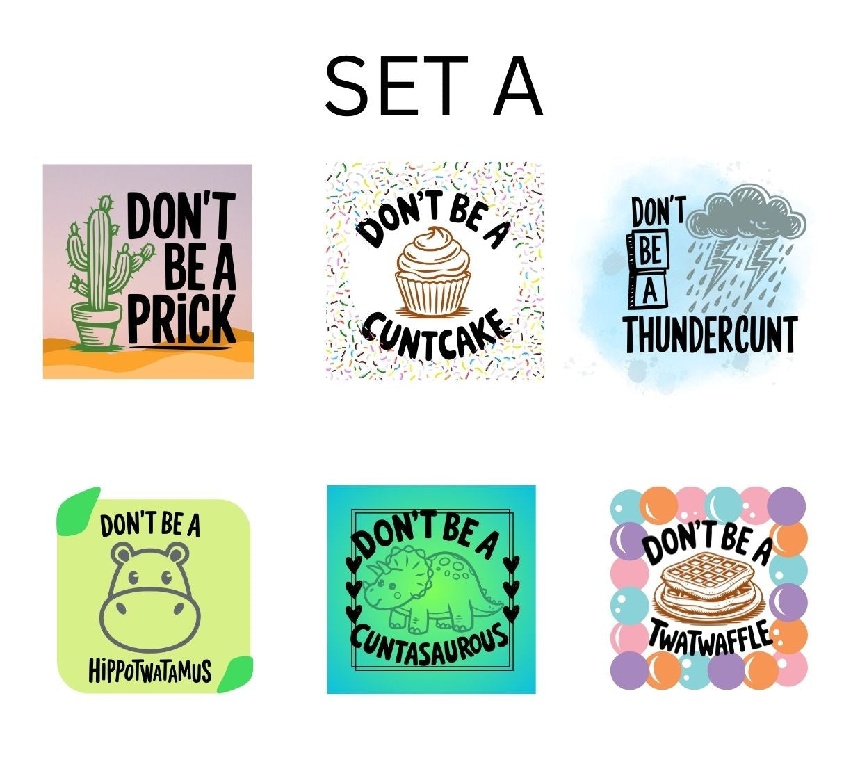Don't Be A... Sarcastic Photo Magnet Set